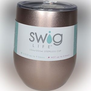 Swig 12oz Stemless Wine Cup in Rose Gold